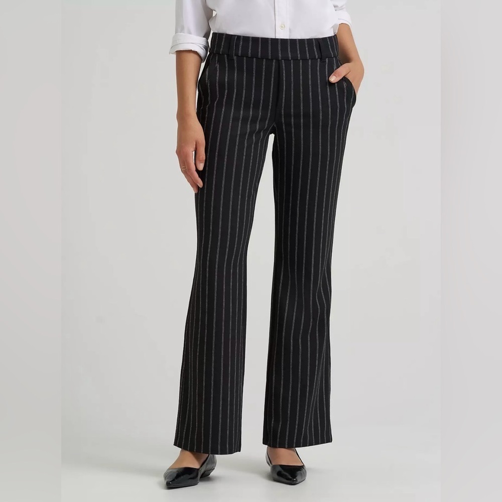 Lee Women's Black Pinstripe Bootcut Pants
